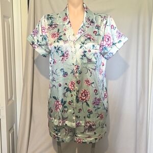 INC Satin floral pajama shorty set, NEW